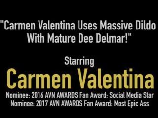 Carmen valentina kegunaan besar-besaran dildo/ alat mainan seks dengan marriageable dee.